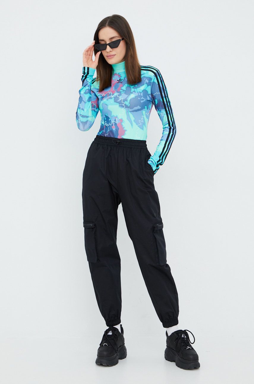 adidas Originals spodnie bawełniane Trefoil Moments HF2113 damskie kolor czarny