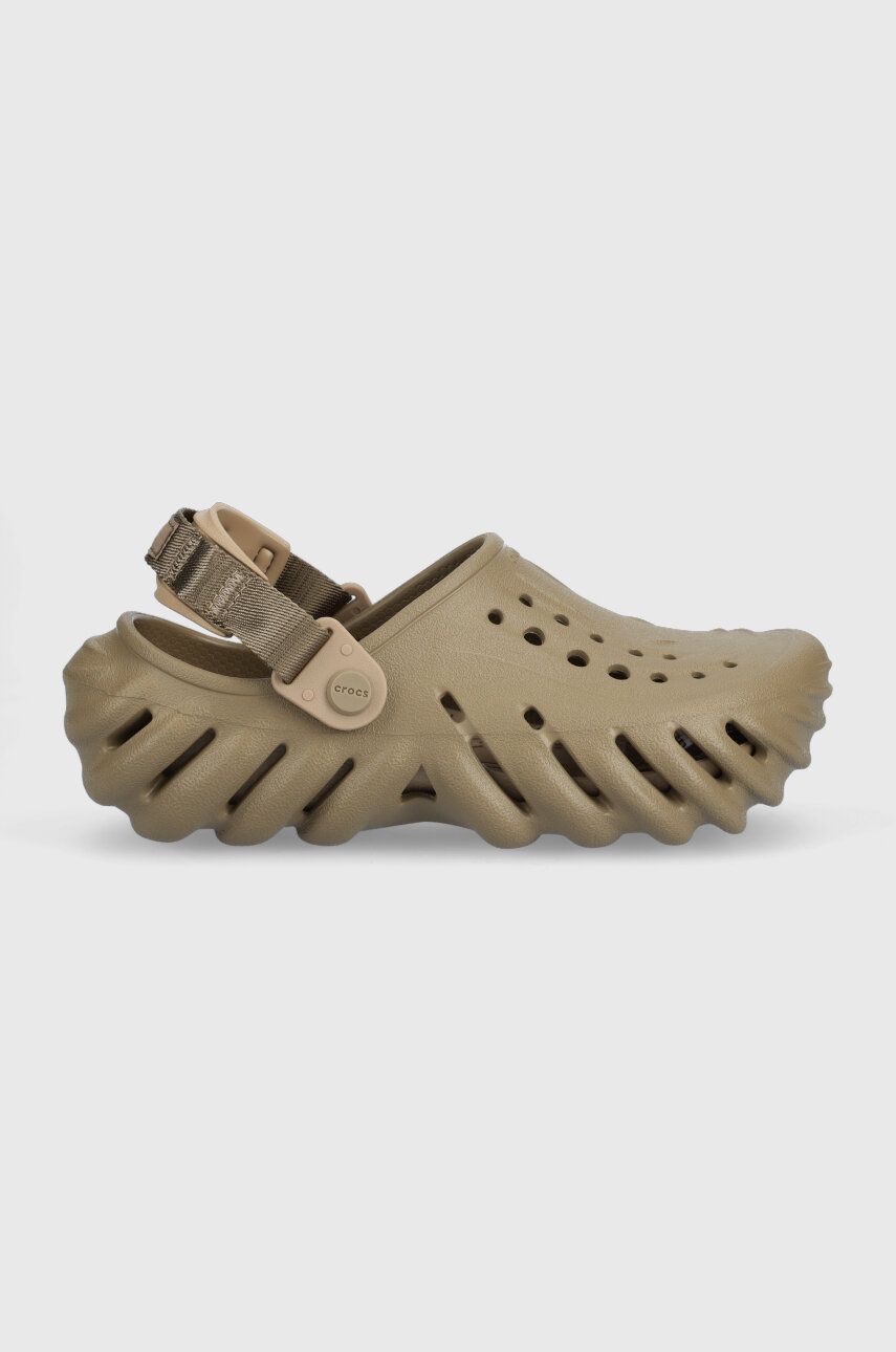 Crocs klapki dziecięce ECHO CLOG K kolor zielony