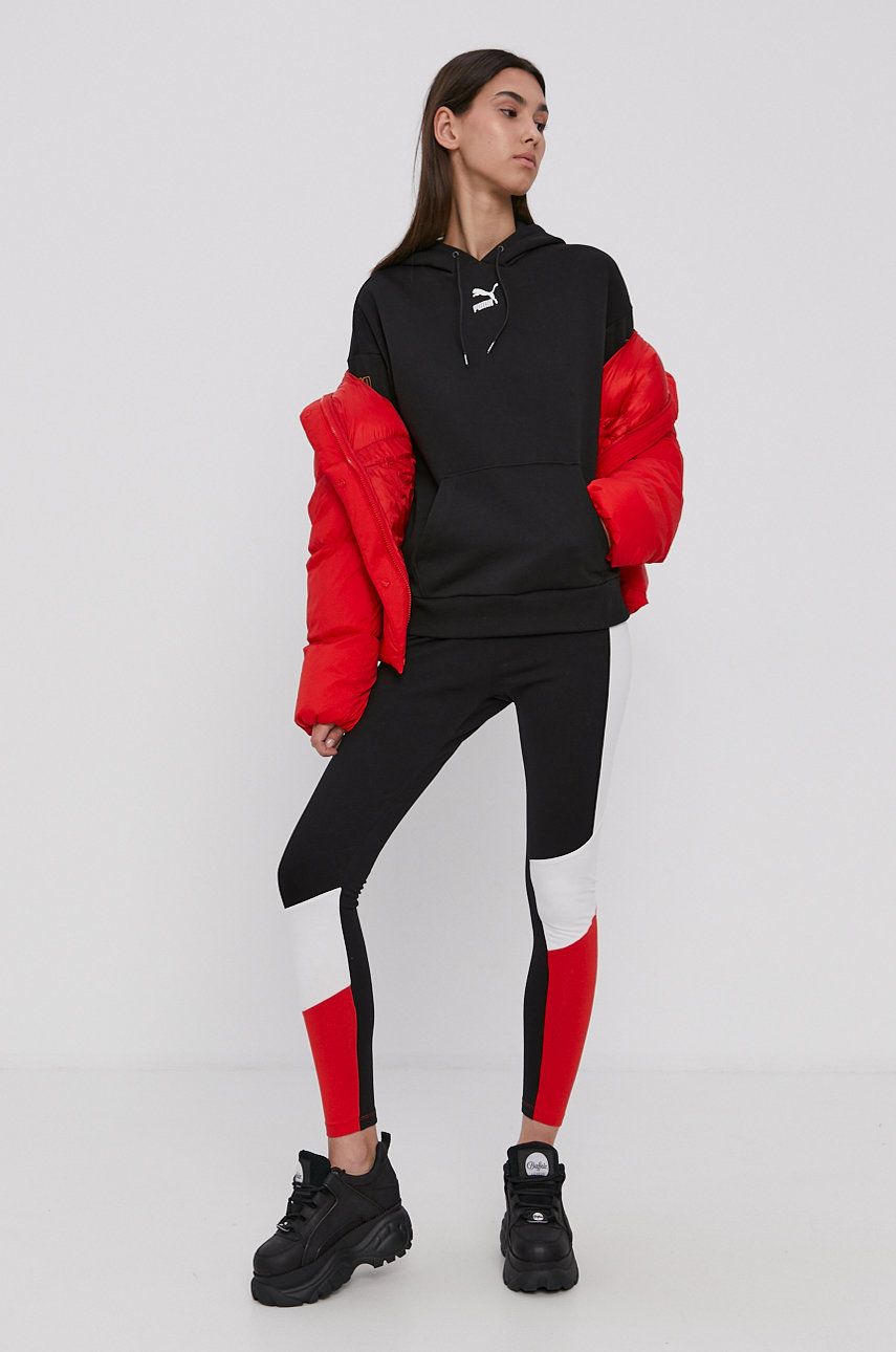 Puma Legginsy 532874 damskie kolor czarny wzorzyste