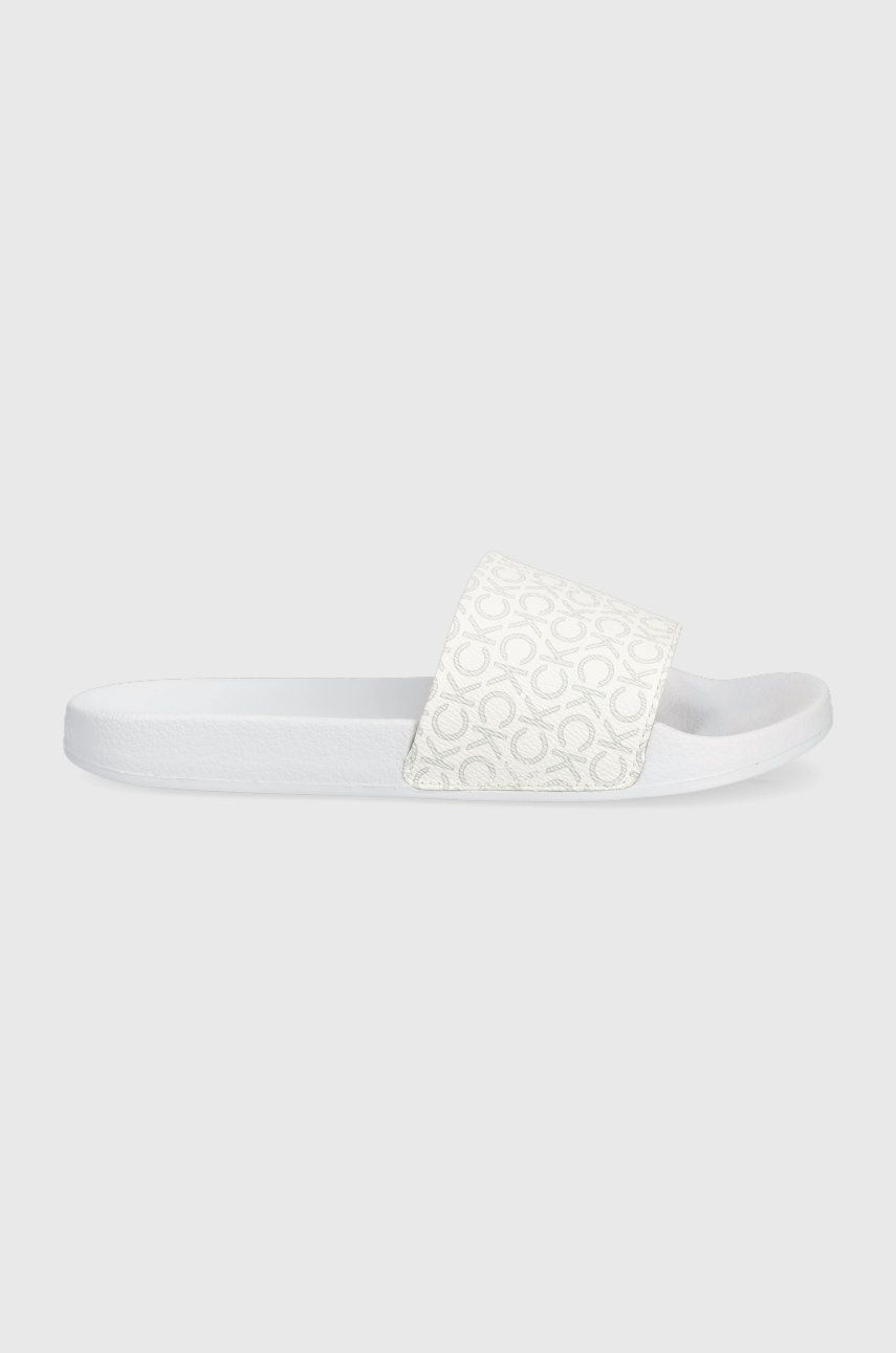 Calvin Klein klapki Pool Slide damskie kolor biały