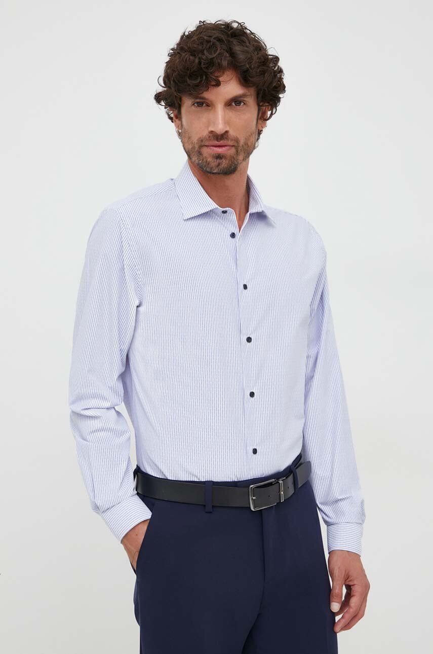 Liu Jo koszula męska kolor niebieski slim z kołnierzykiem klasycznym