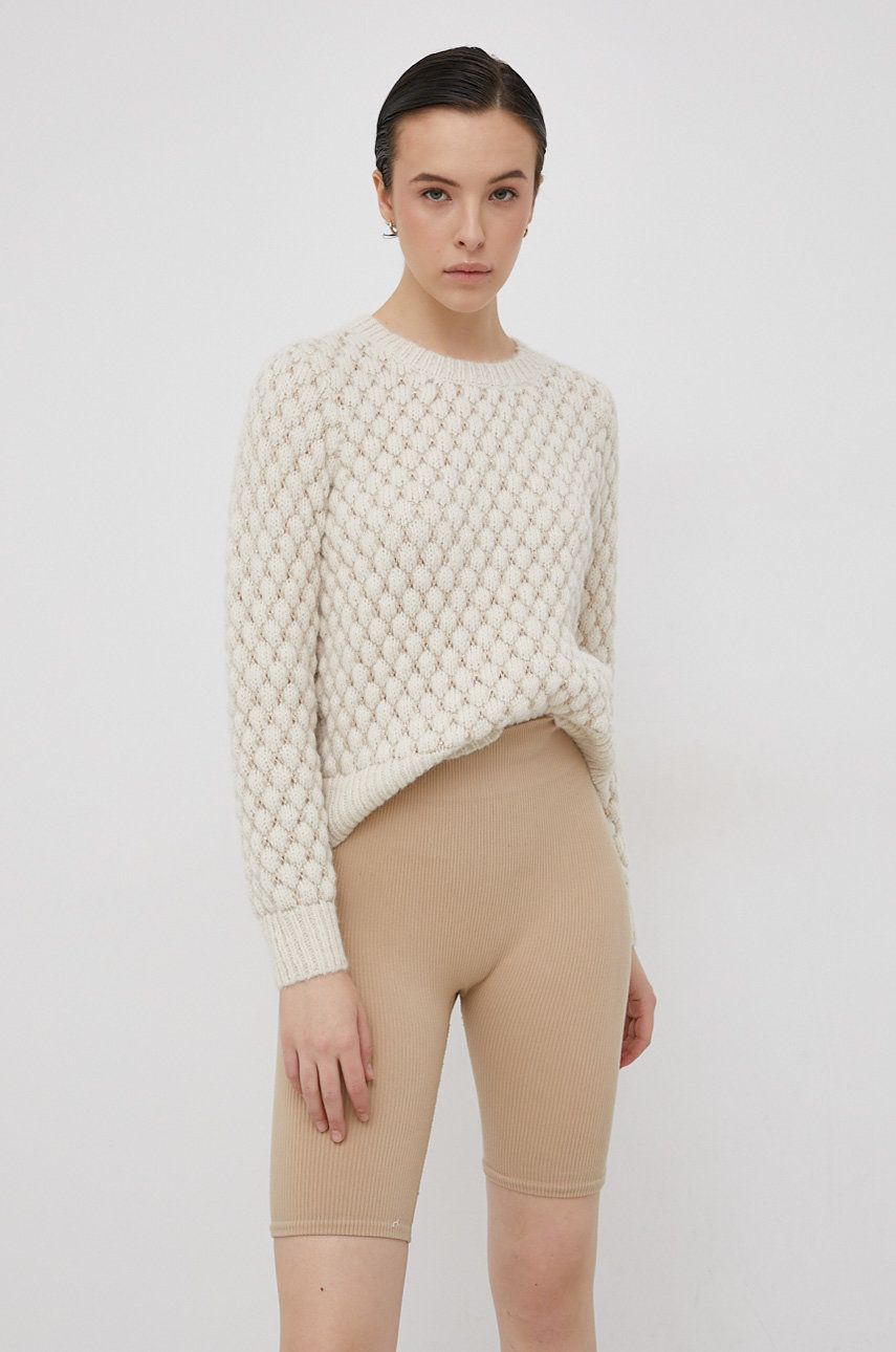 Vero Moda Sweter damski kolor kremowy ciepły