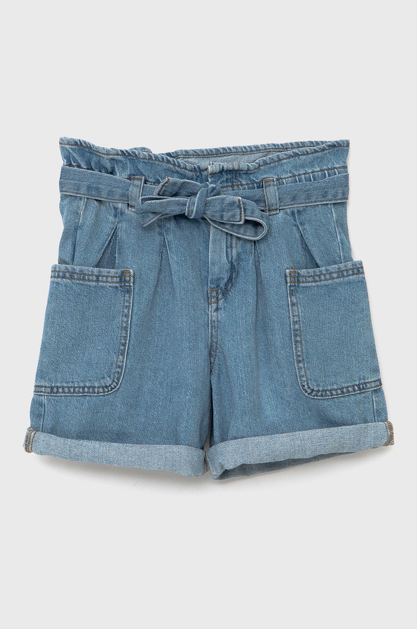 United Colors of Benetton Szorty jeansowe dziecięce gładkie regulowana talia