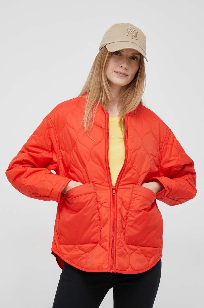United Colors of Benetton kurtka damska kolor czerwony przejściowa