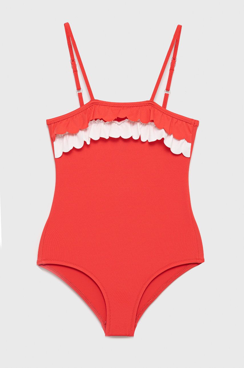 United Colors of Benetton strój kąpielowy dziecięcy kolor czerwony