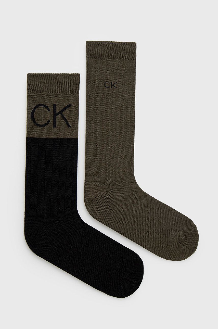 Calvin Klein skarpetki (2-pack) męskie kolor zielony