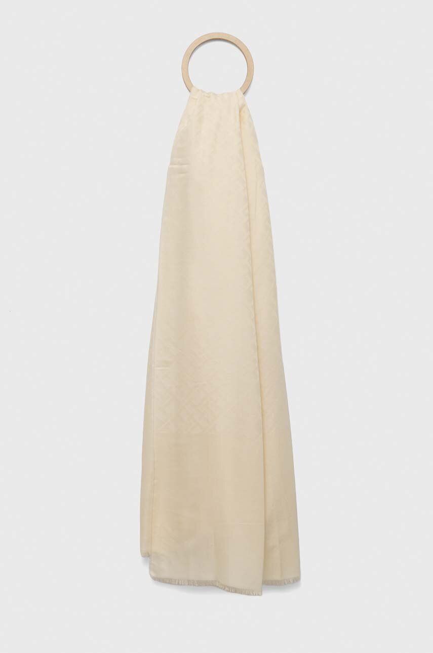 Tommy Hilfiger szal damski kolor beżowy wzorzysty