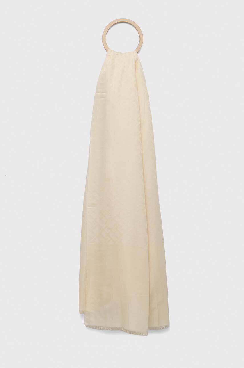 Tommy Hilfiger szal damski kolor beżowy wzorzysty