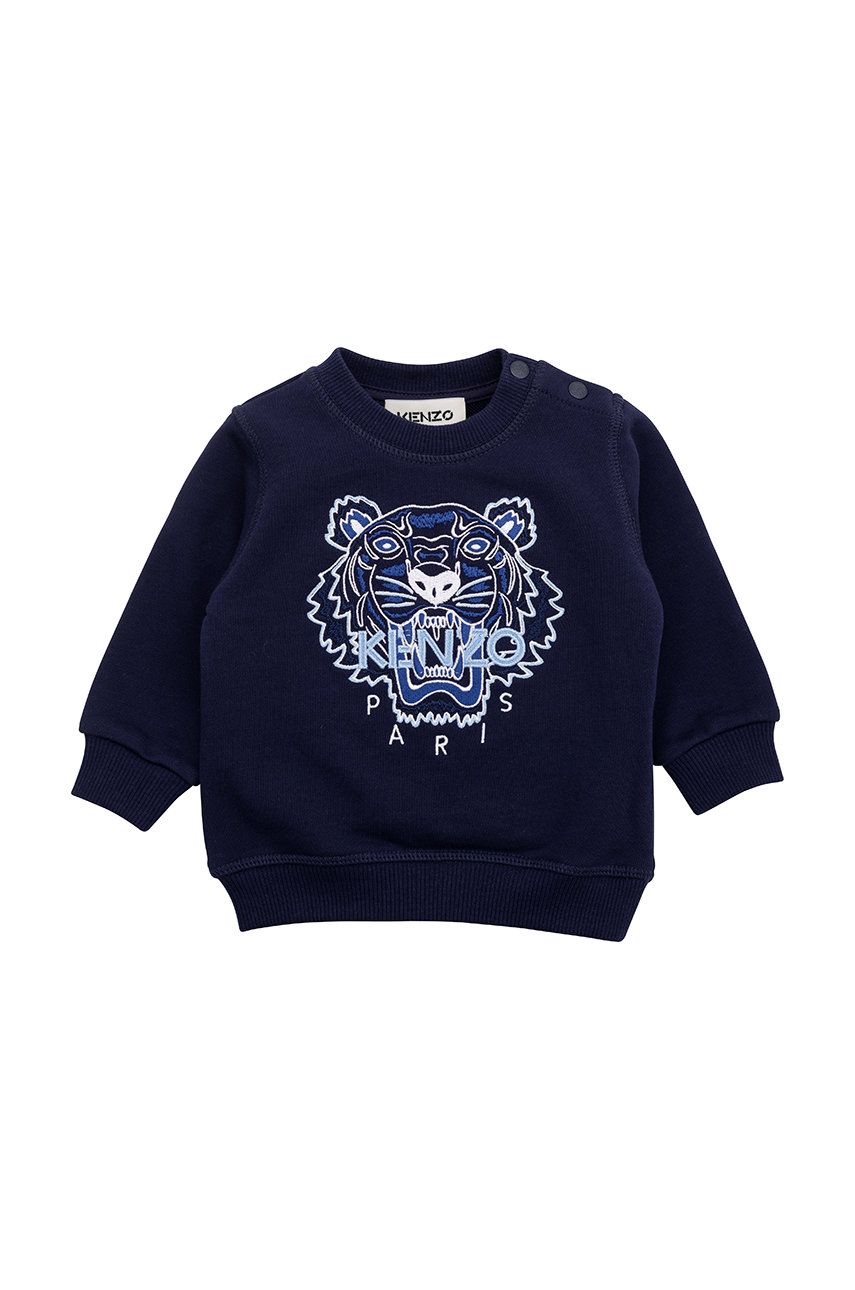 Kenzo Kids bluza bawełniana dziecięca kolor granatowy z nadrukiem