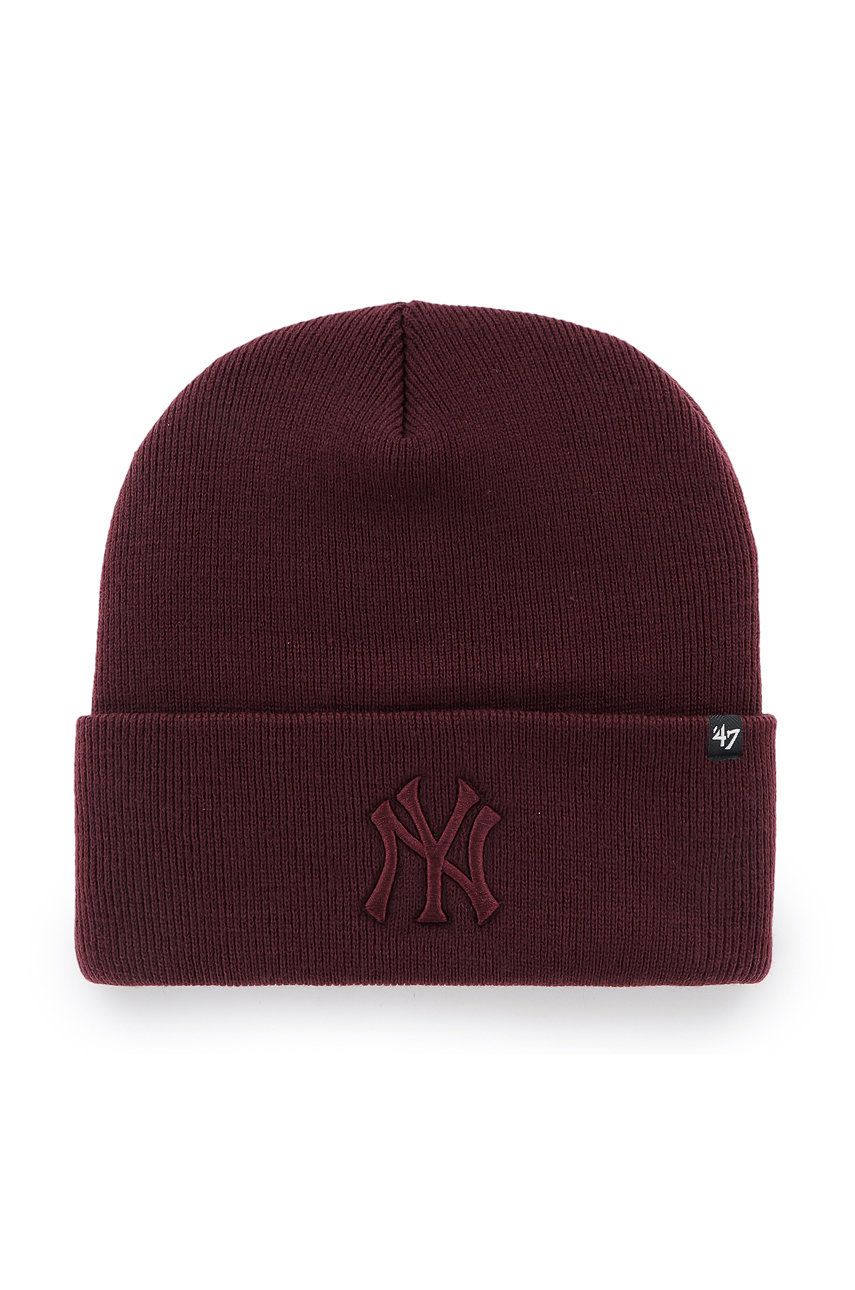 47brand Czapka kolor fioletowy z cienkiej dzianiny