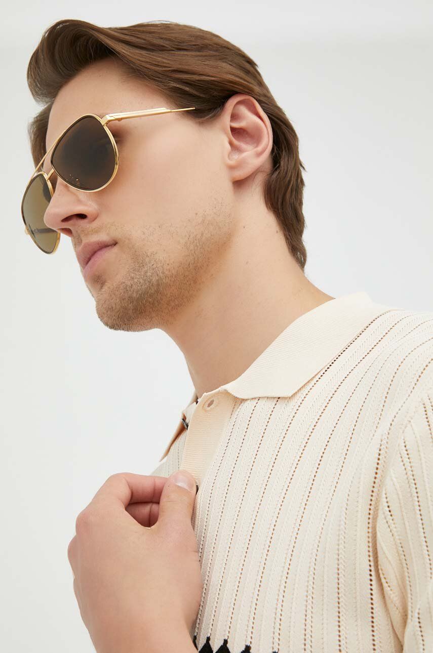 Bottega Veneta okulary przeciwsłoneczne męskie kolor złoty