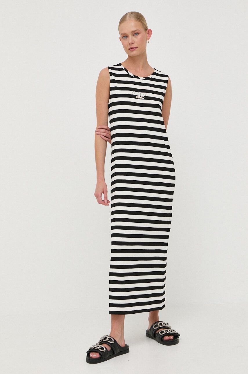 Liu Jo sukienka kolor czarny maxi prosta