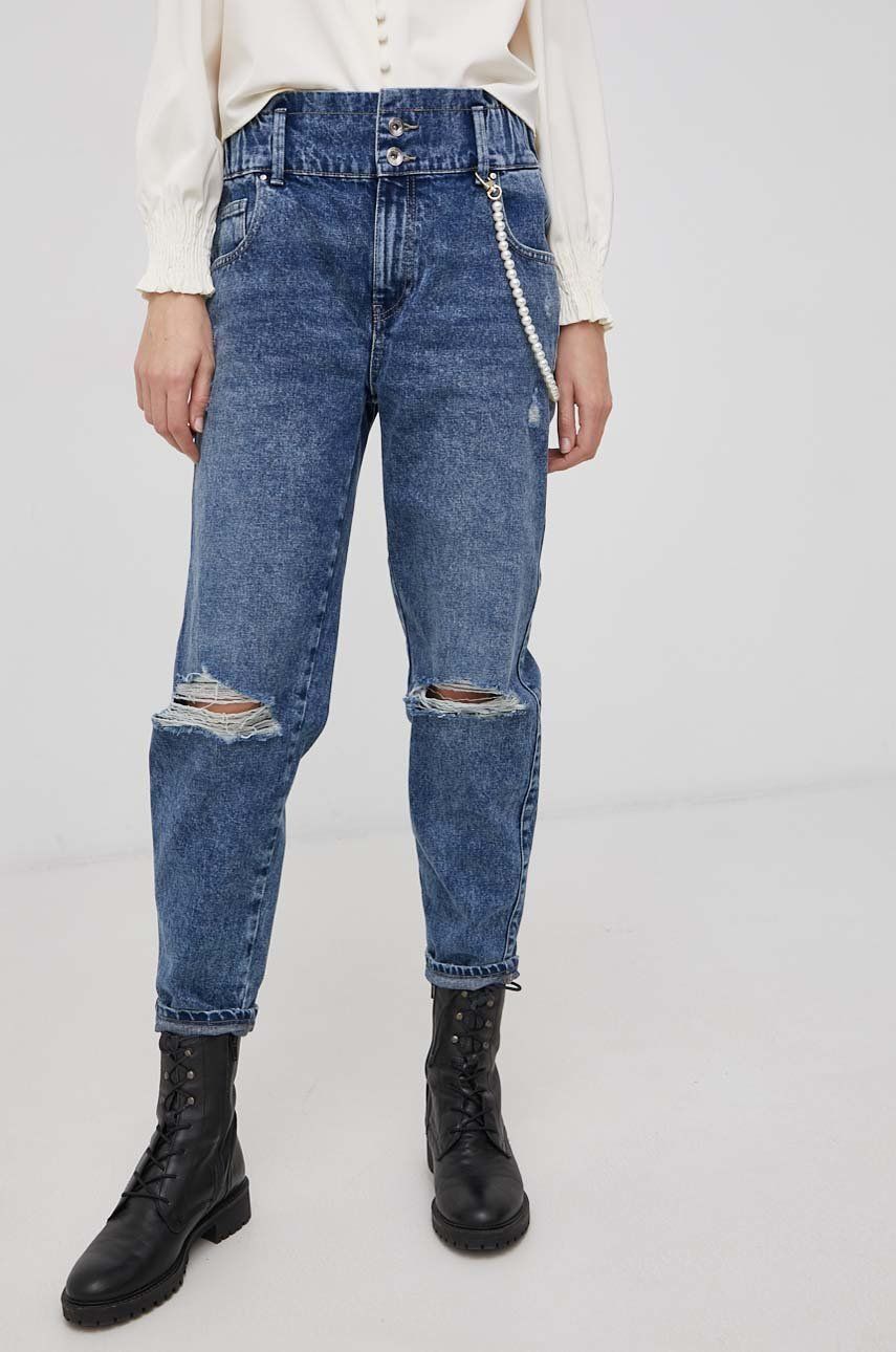 Only Jeansy bawełniane LU damskie high waist