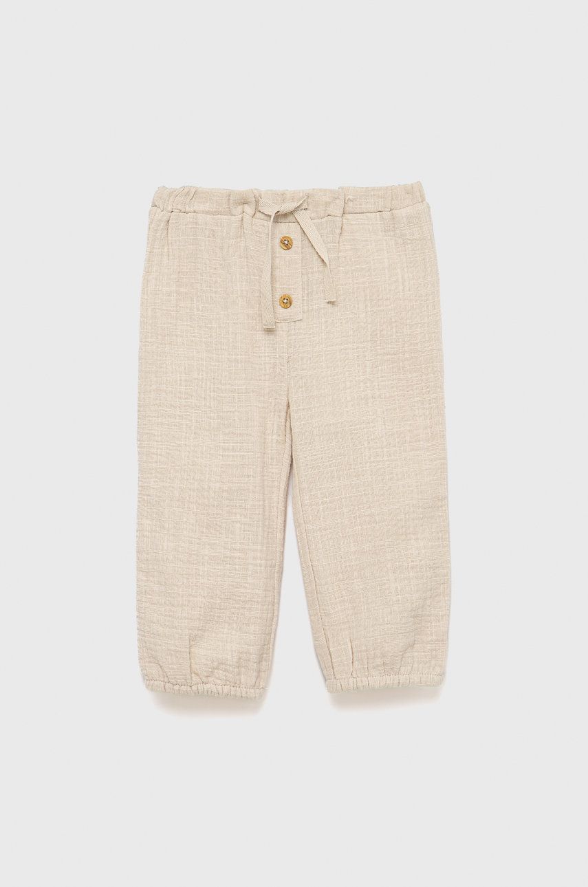 Name it spodnie dresowe dziecięce kolor beżowy gładkie