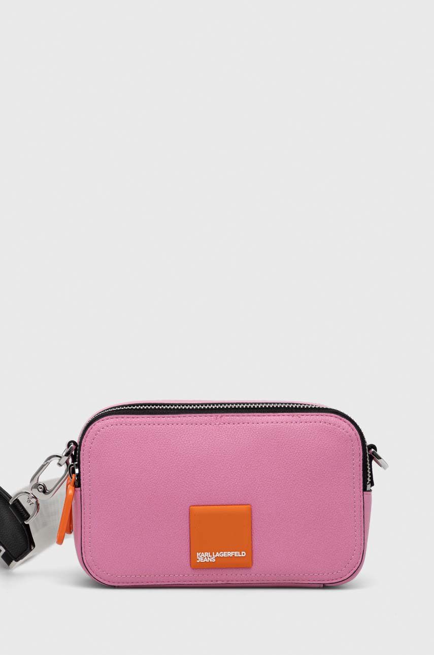 Karl Lagerfeld Jeans torebka kolor różowy