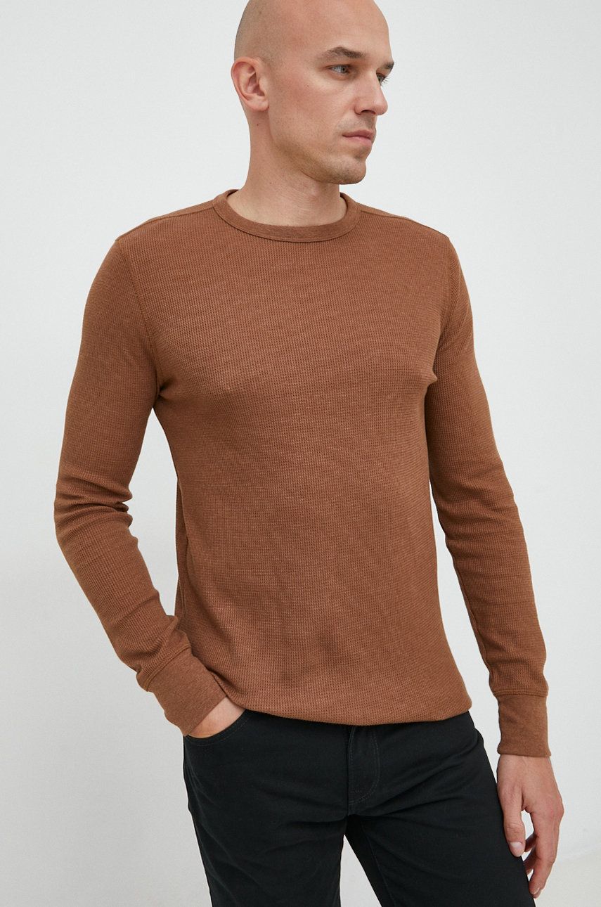 GAP longsleeve męski kolor brązowy