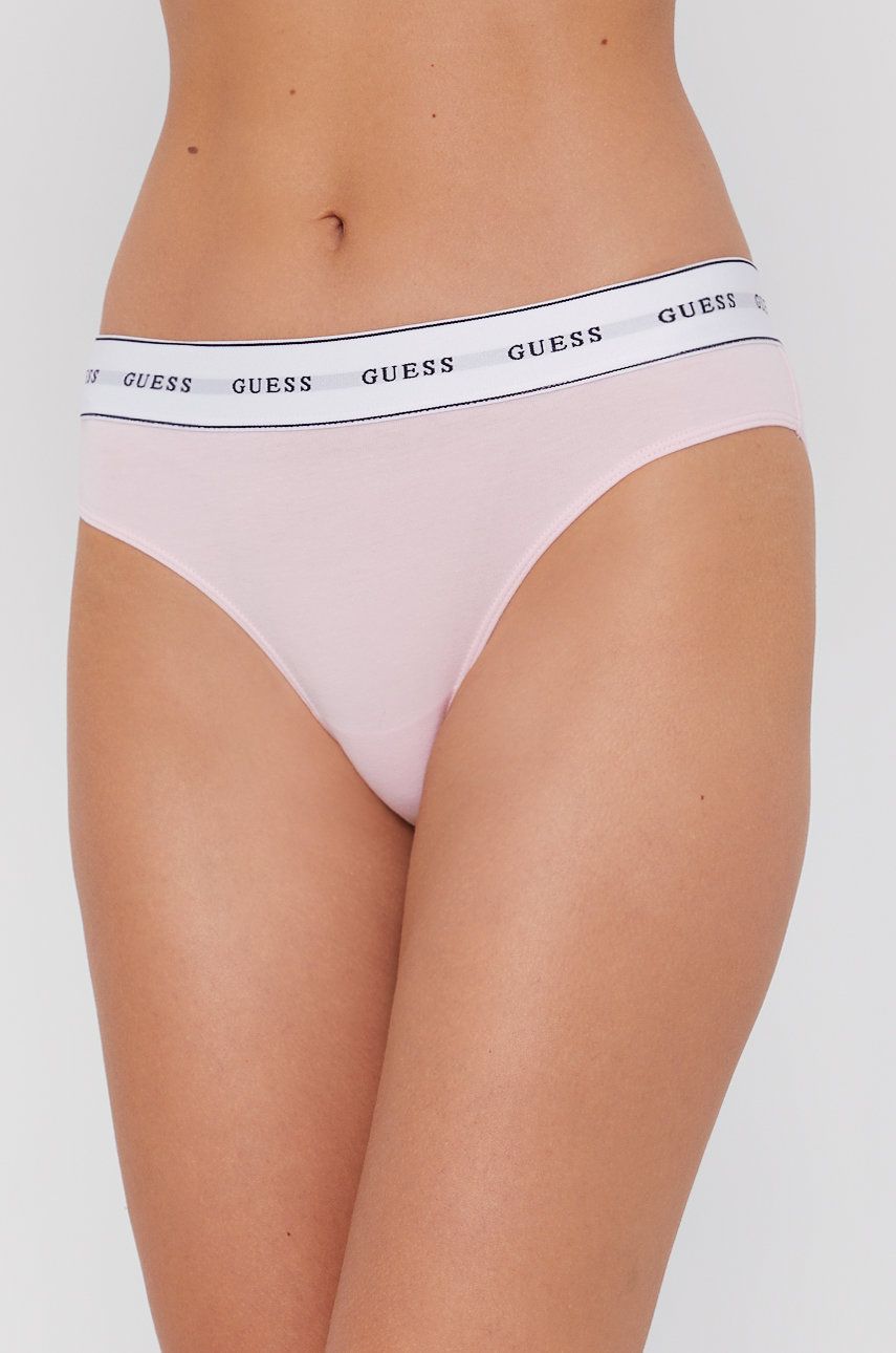 Guess Figi kolor różowy z bawełny