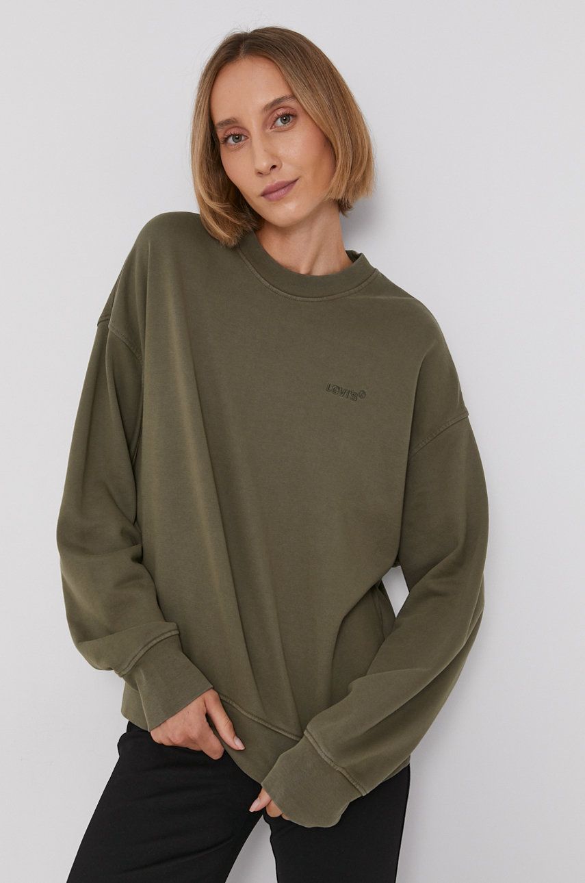 Levi's Bluza A0886.0009 damska kolor zielony gładka