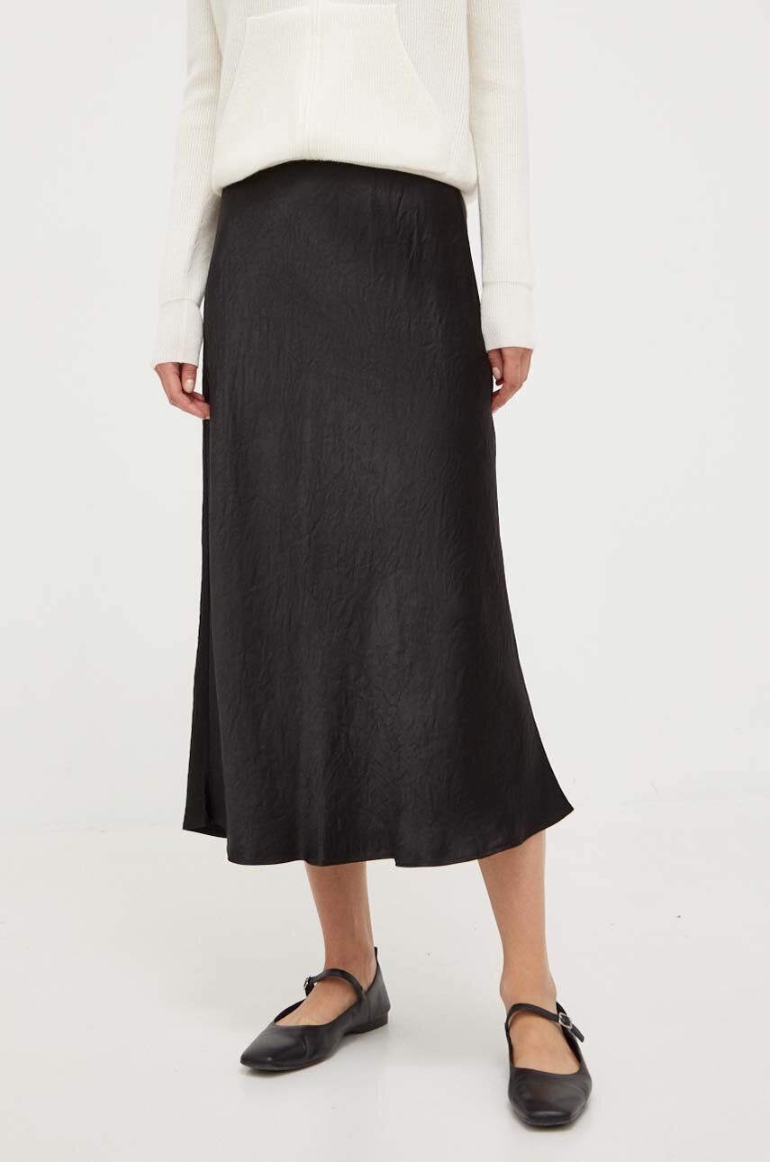 Max Mara Leisure spódnica kolor czarny midi rozkloszowana