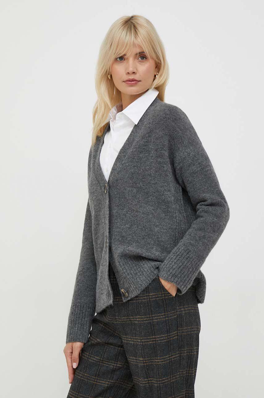 Pepe Jeans kardigan z domieszką wełny Denisse kolor szary