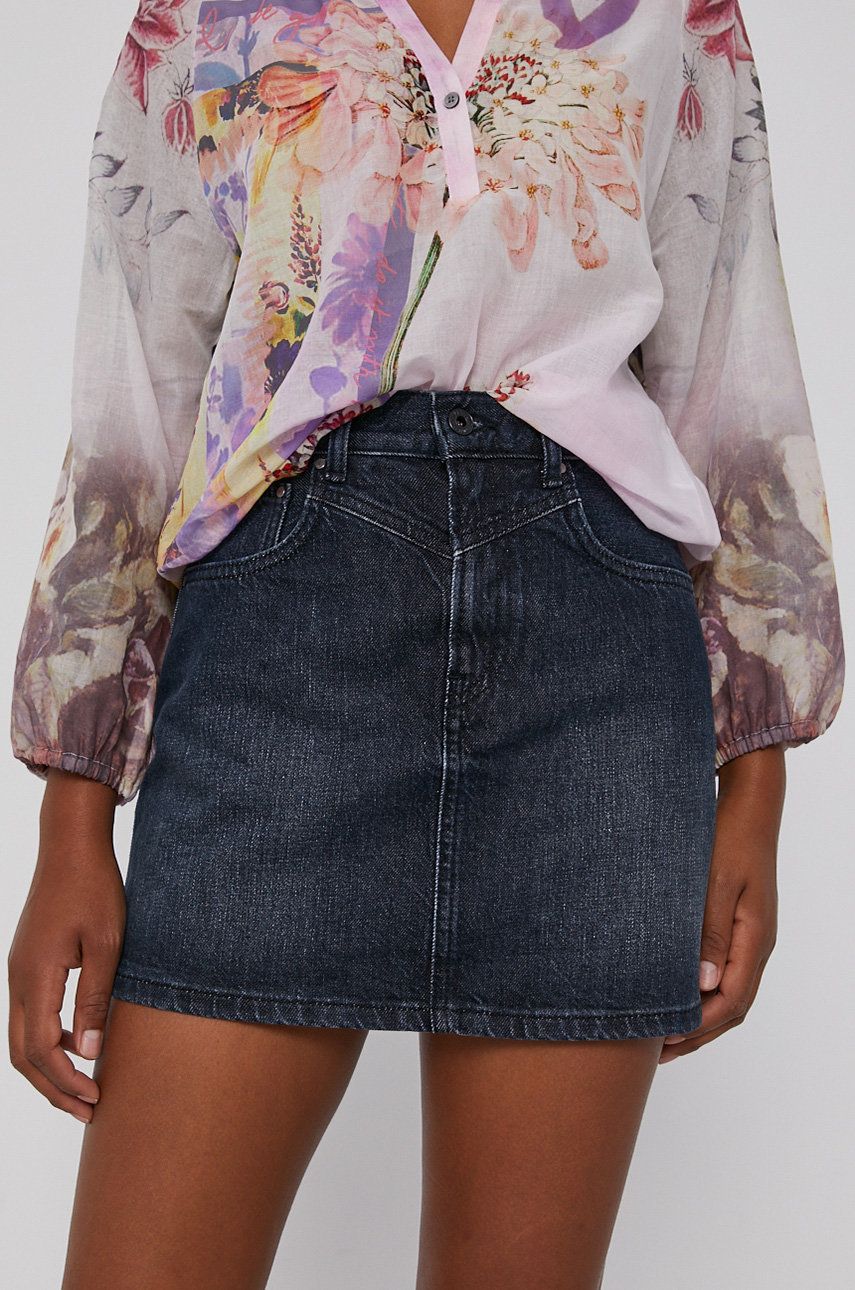 Pepe Jeans Spódnica jeansowa Rachel kolor granatowy mini prosta