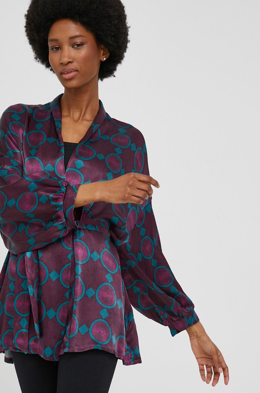 Answear Lab kimono kolor fioletowy