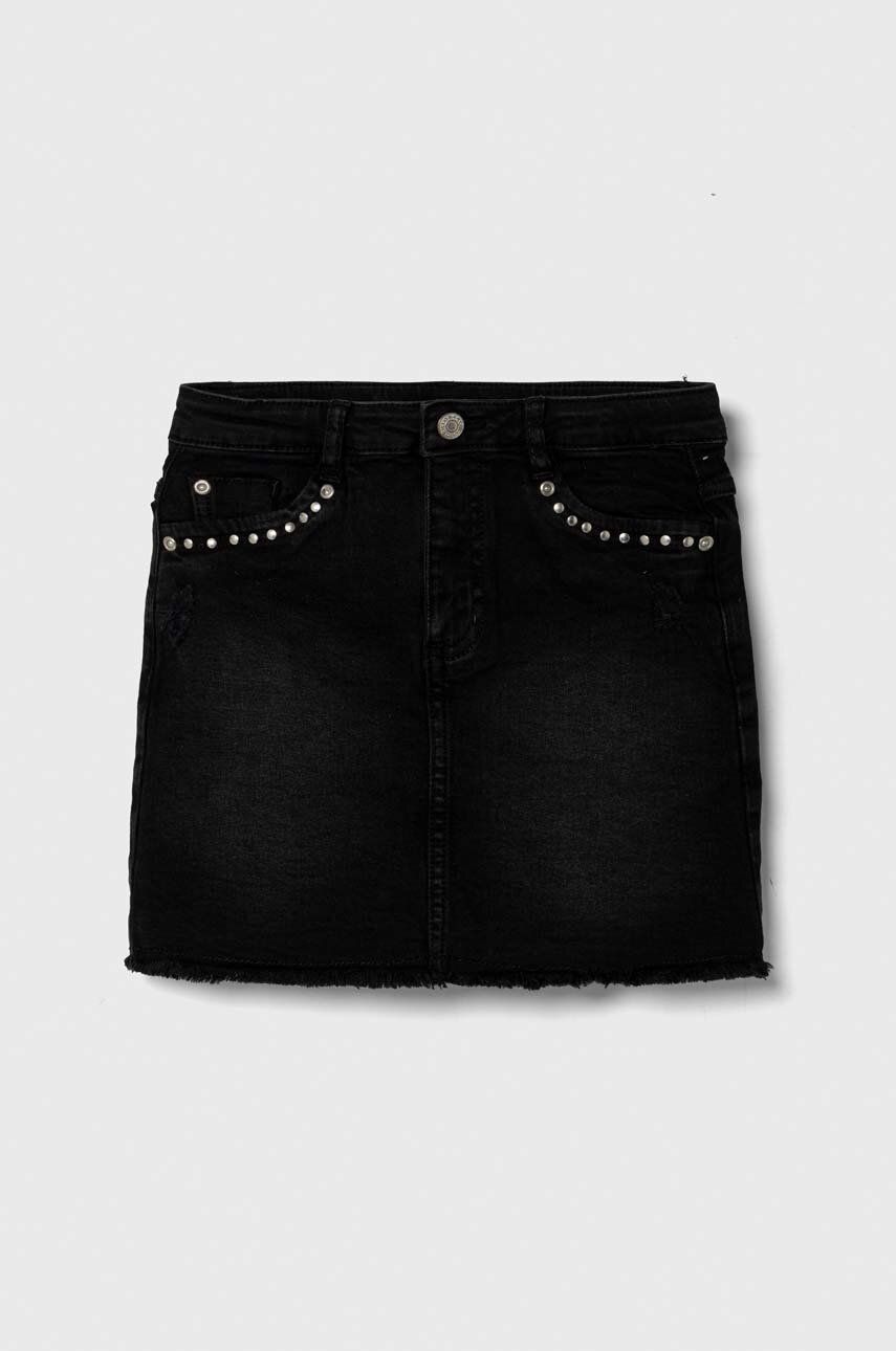 Coccodrillo spódnica jeansowa dziecięca kolor czarny mini prosta