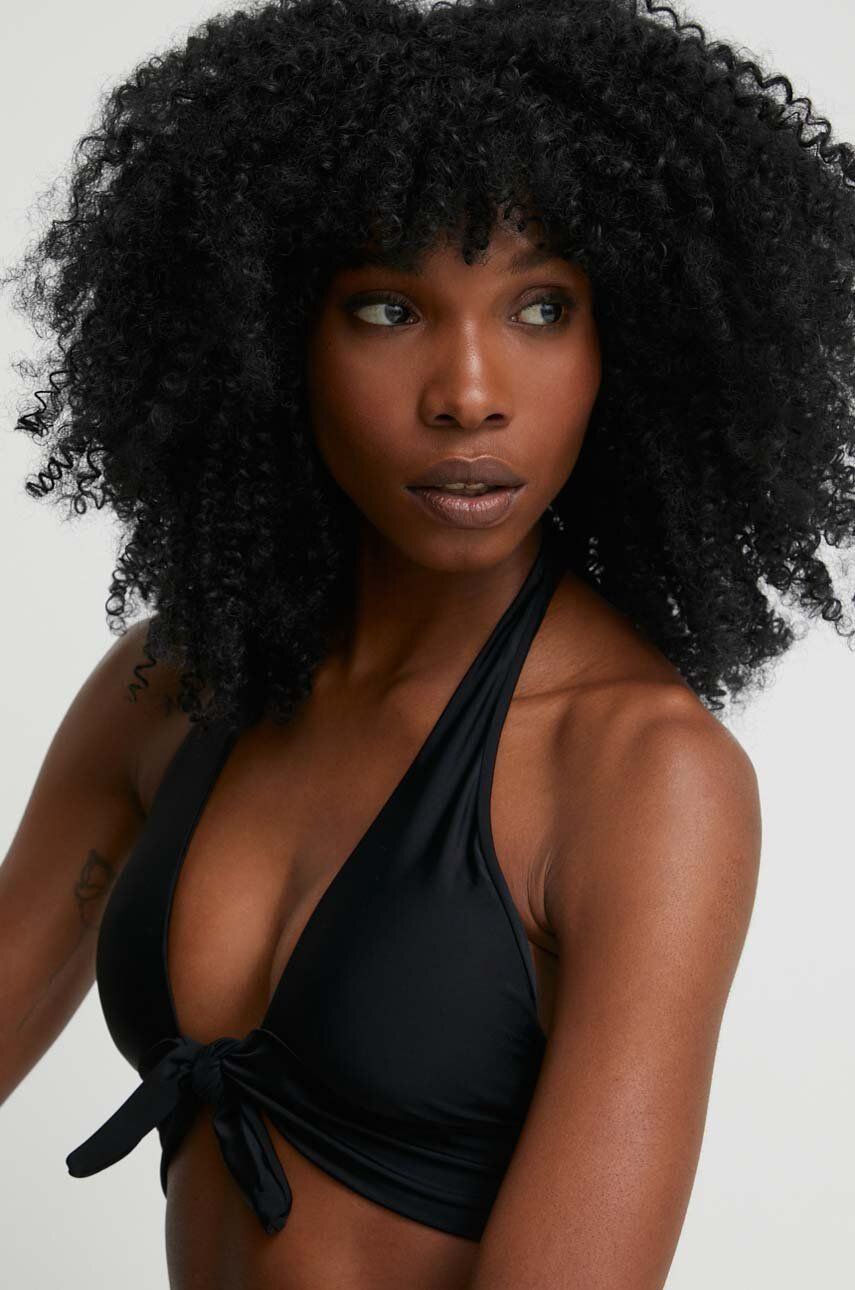 Answear Lab biustonosz kąpielowy kolor czarny lekko usztywniona miseczka