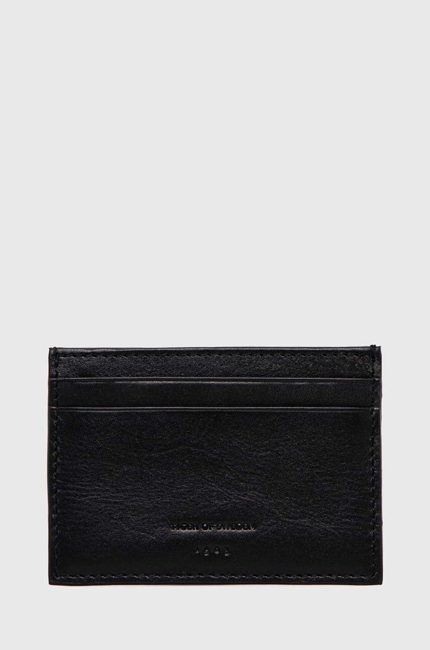 Tiger Of Sweden etui na karty skórzane kolor czarny