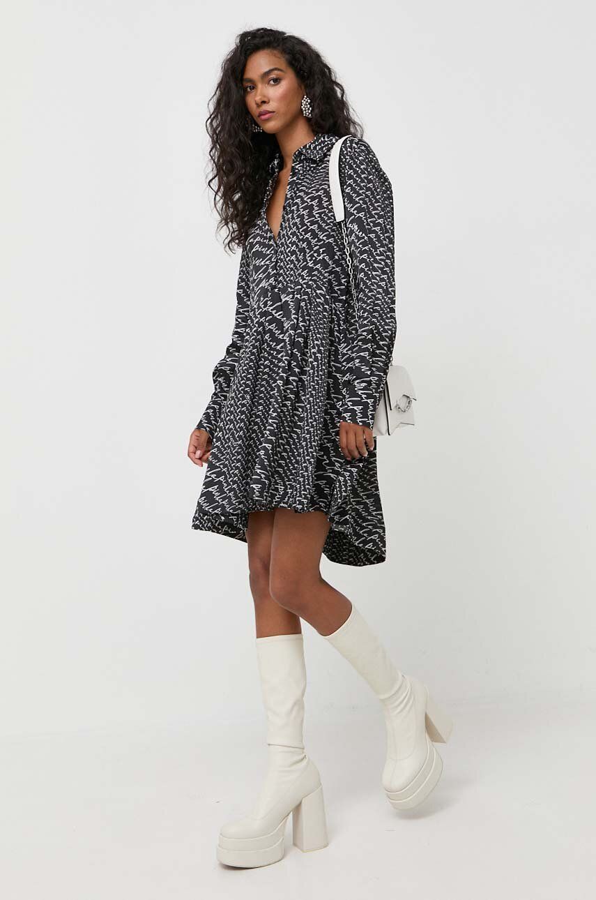 Pinko sukienka kolor czarny mini rozkloszowana