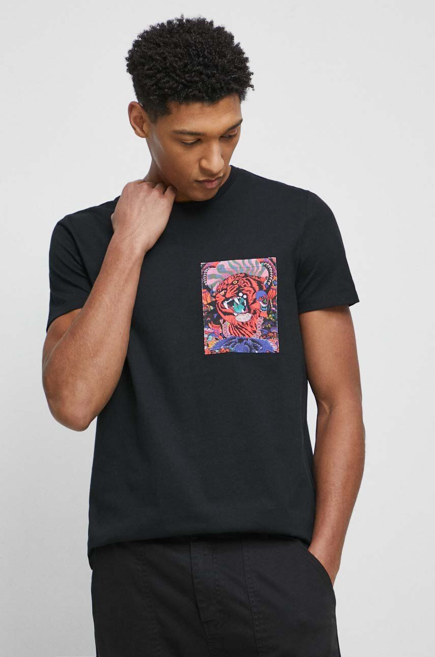 Medicine t-shirt bawełniany męski kolor czarny z nadrukiem