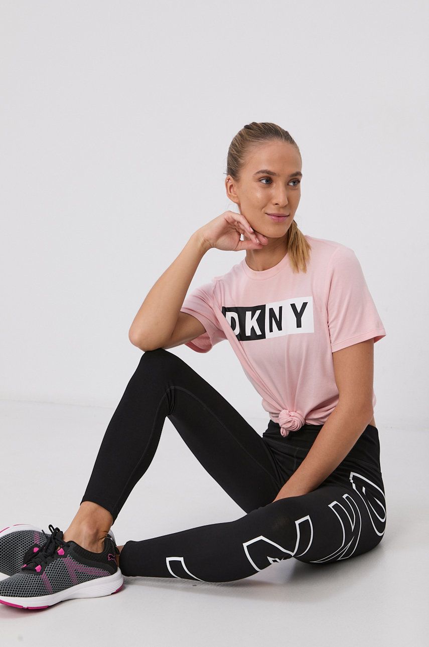 Dkny - T-shirt DP1T5894 damski kolor różowy
