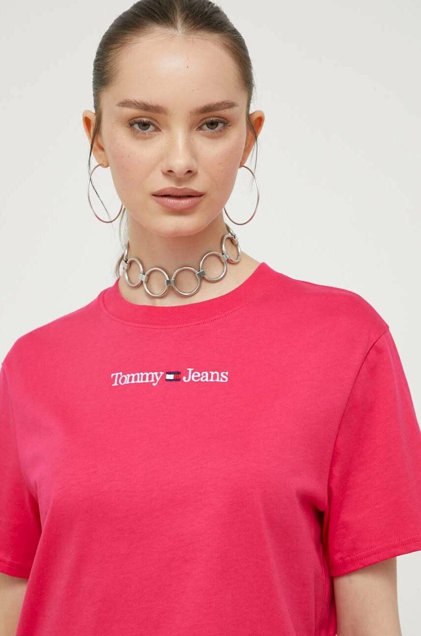 Tommy Jeans t-shirt bawełniany kolor czerwony