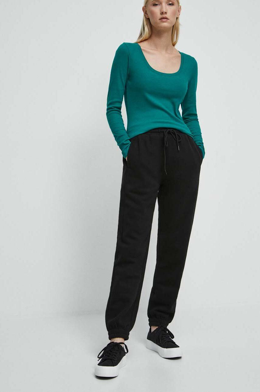 Medicine spodnie dresowe kolor czarny gładkie