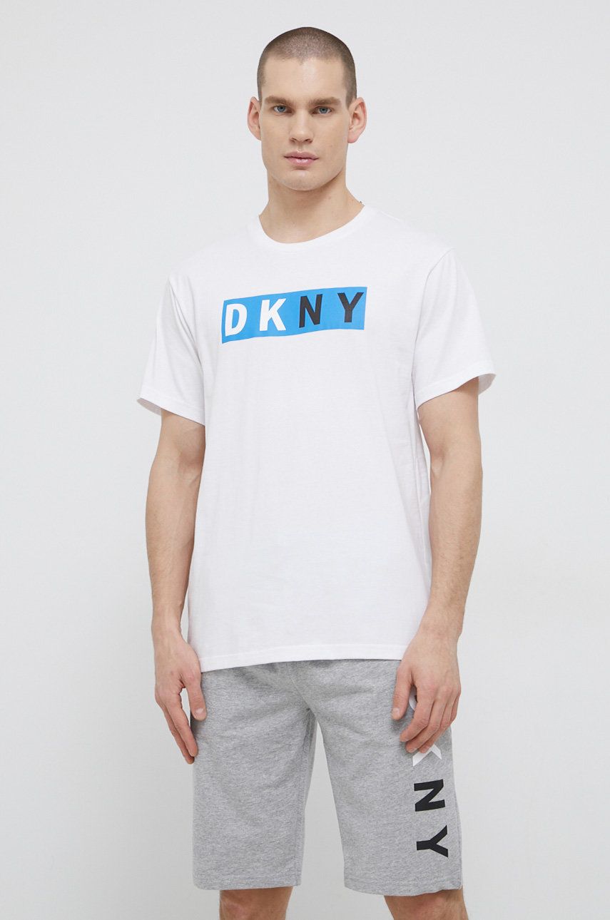 Dkny T-shirt piżamowy N5.6768 kolor biały z nadrukiem