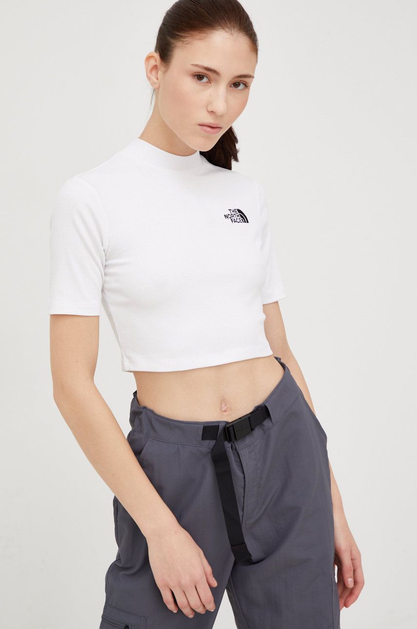 The North Face t-shirt Gartha damski kolor biały z półgolfem