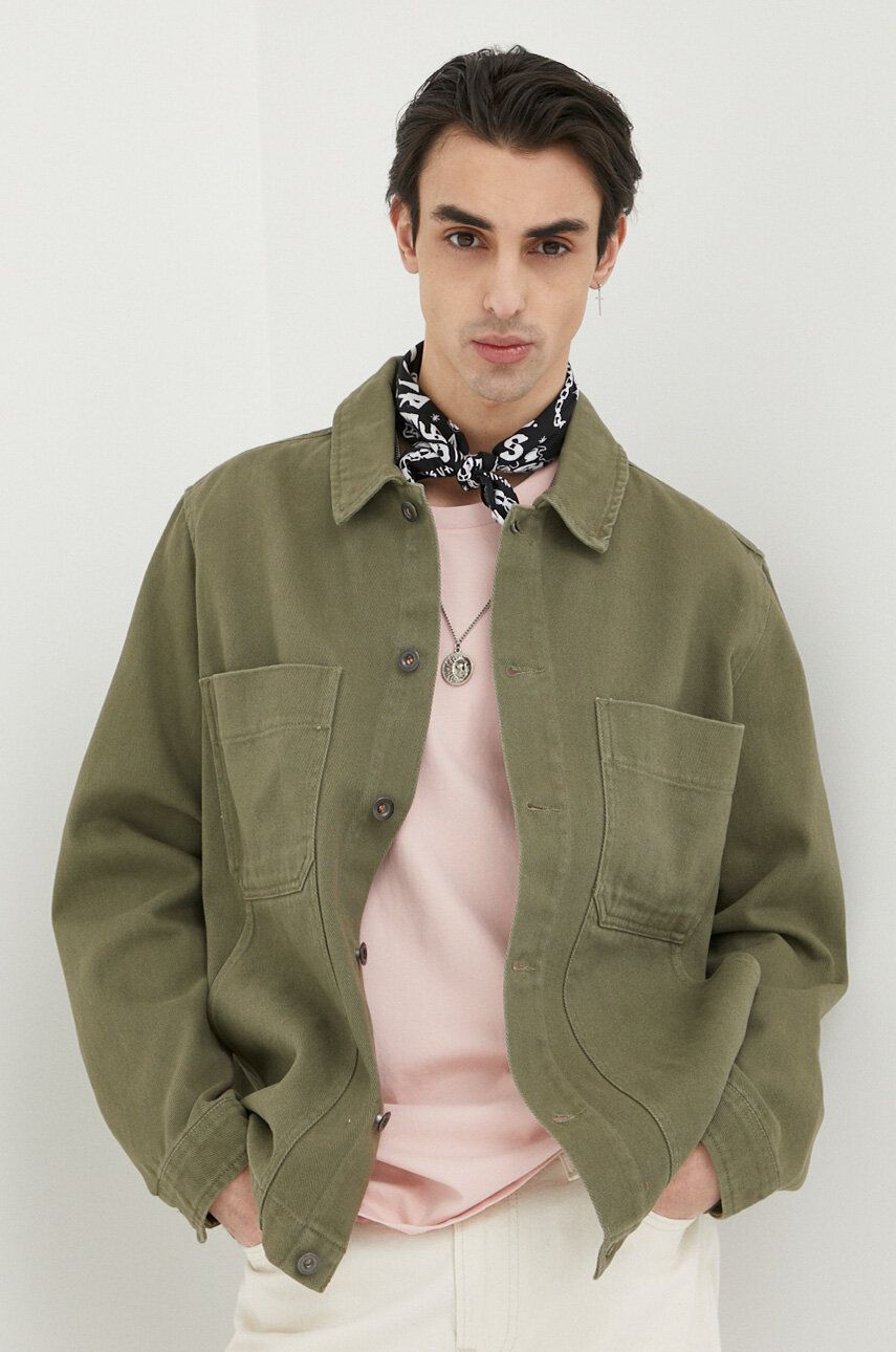 Mustang kurtka męska kolor zielony przejściowa