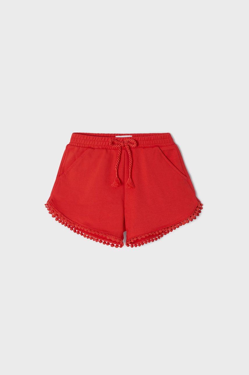 Mayoral Szorty dziecięce kolor czerwony gładkie