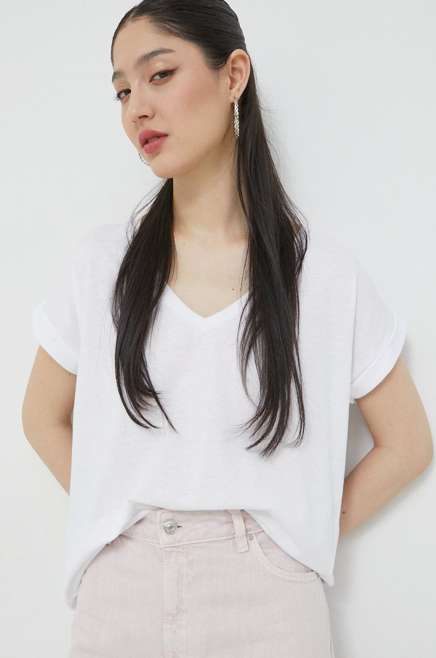 Vila t-shirt damski kolor biały