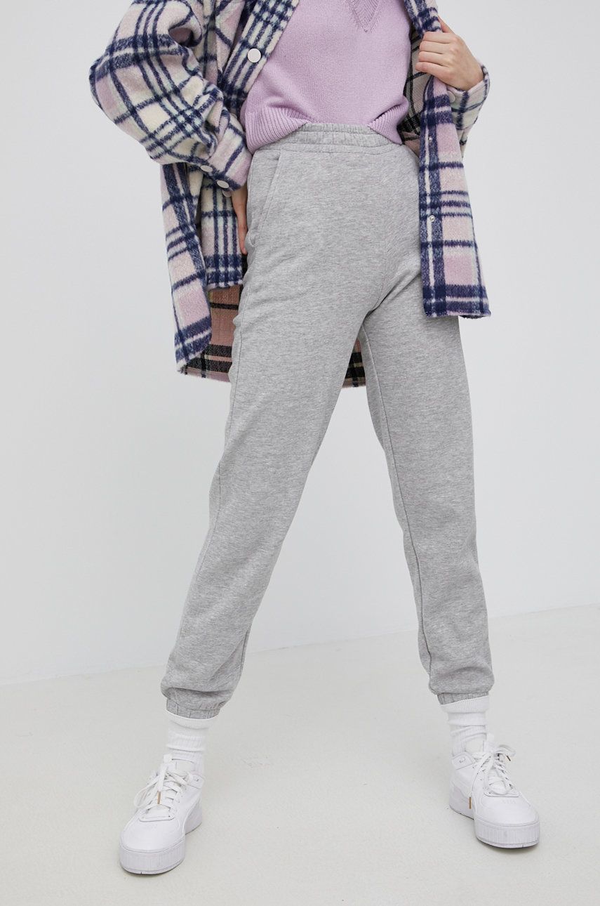 JDY spodnie damskie kolor szary melanżowe