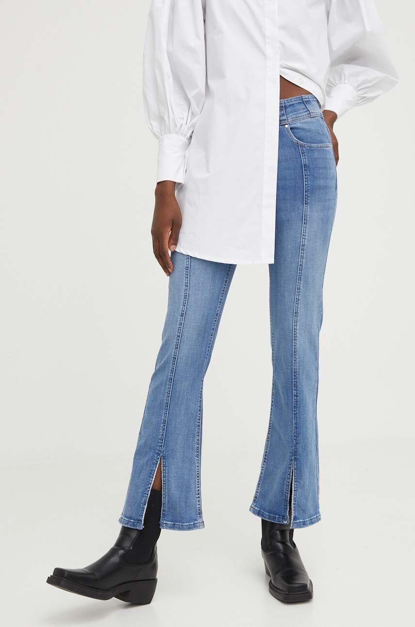Answear Lab jeansy X kolekcja limitowana SISTERHOOD damskie medium waist
