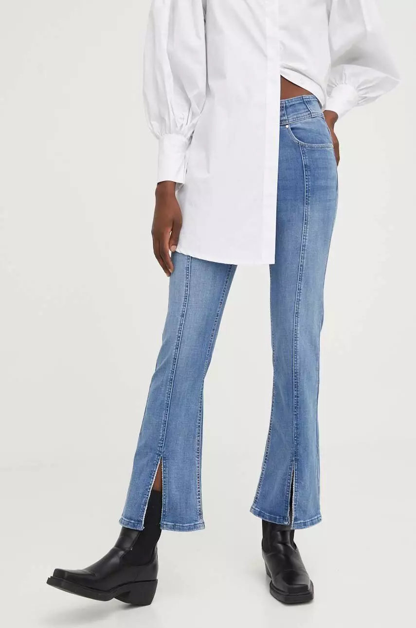 Answear Lab jeansy X kolekcja limitowana SISTERHOOD damskie medium waist