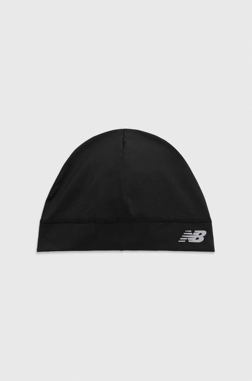 New Balance czapka kolor czarny z cienkiej dzianiny