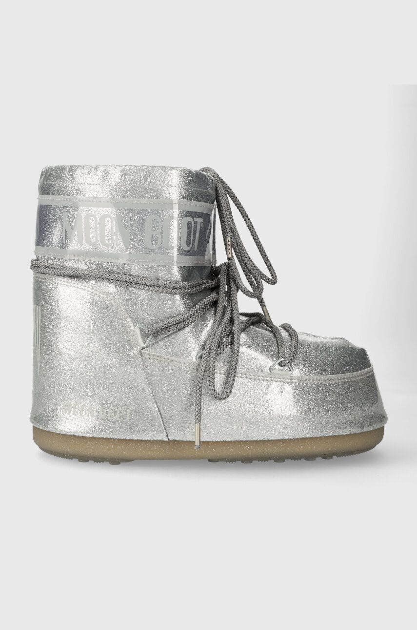 Moon Boot śniegowce ICON LOW GLITTER kolor srebrny 14094400.002