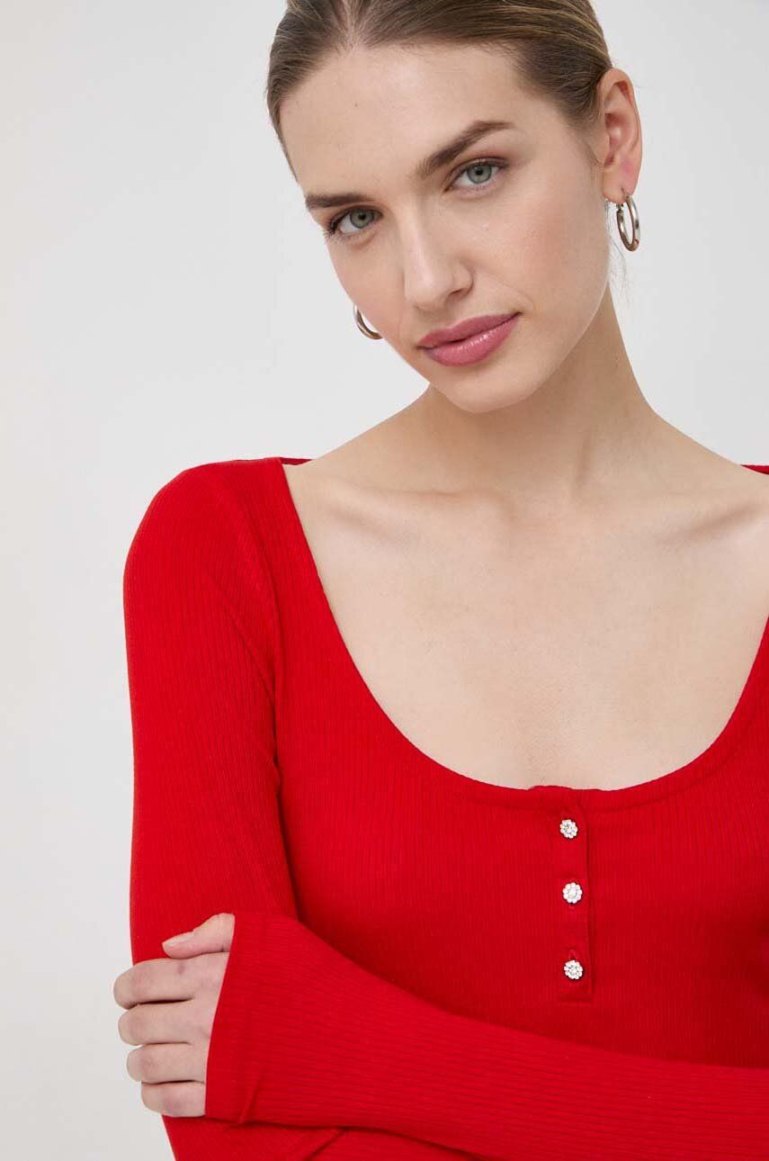 Guess longsleeve damski kolor czerwony