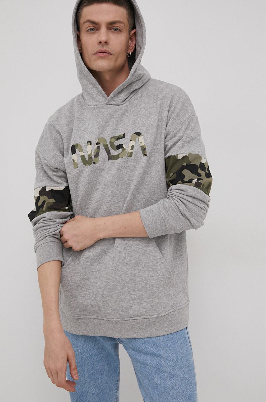 Only & Sons Bluza męska kolor szary z kapturem melanżowa