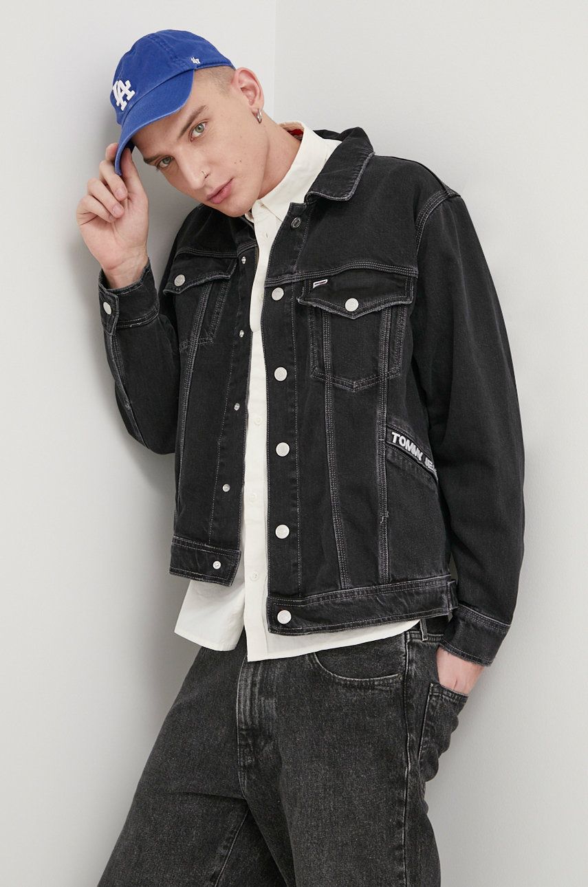 Tommy Jeans Kurtka jeansowa DM0DM12462.PPYY męska kolor czarny przejściowa