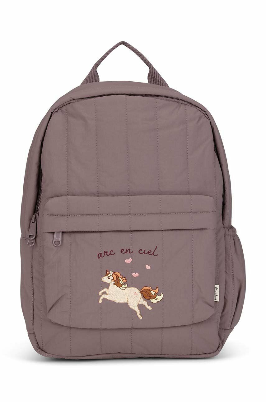 Konges Sløjd plecak dziecięcy kolor brązowy mały z aplikacją