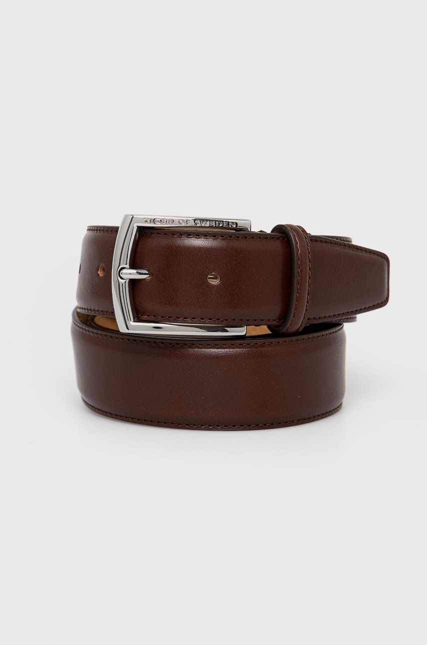 Tiger Of Sweden pasek skórzany męski kolor brązowy