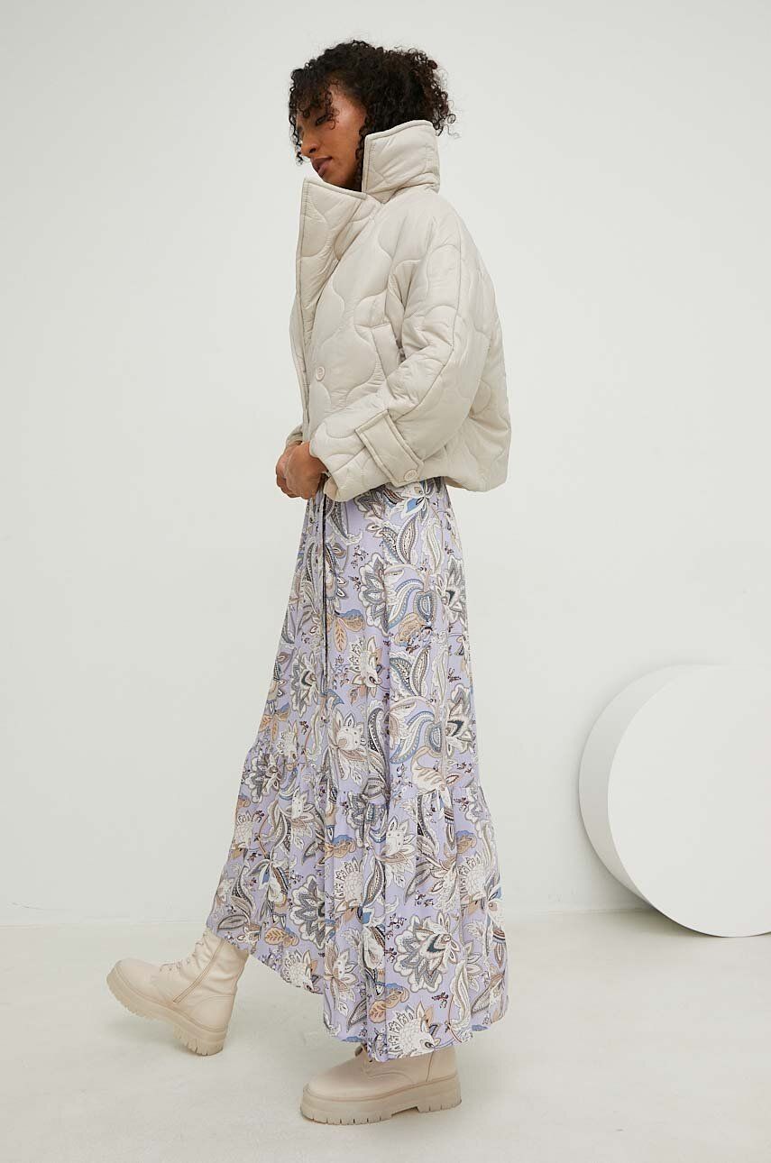 Answear Lab kurtka damska kolor beżowy przejściowa